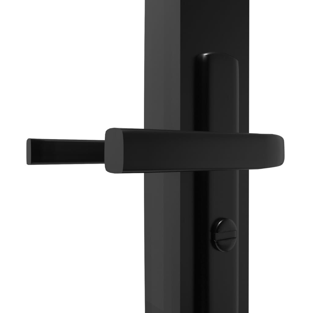 vidaXL Πόρτα Εσωτερική Μαύρη 93 x 201,5 εκ. από Γυαλί ESG / Αλουμίνιο