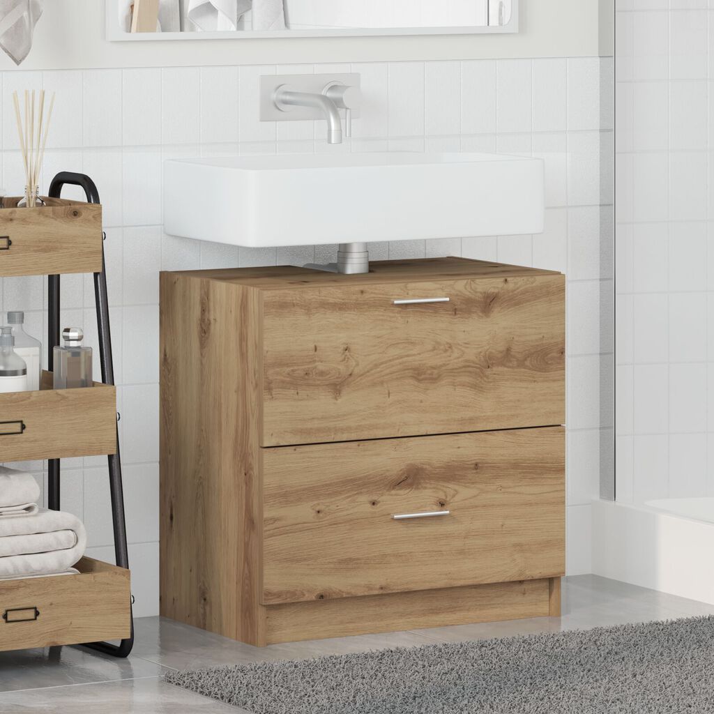 vidaXL Ντουλάπα Νιπτήρα Ξύλο Τέχνης 59x37x59 cm Επεξεργασμένο Ξύλο