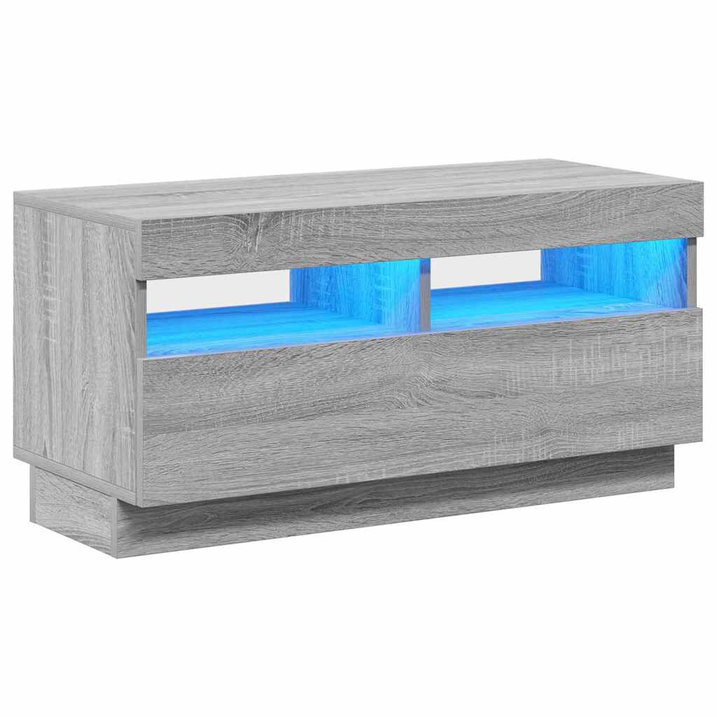 vidaXL Έπιπλο Τηλεόρασης με LED Γκρι Sonoma 80x35x40 εκ.
