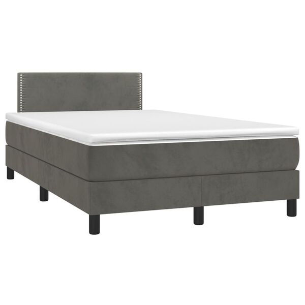 vidaXL &Kappa;&rho;&epsilon;&beta;ά&tau;&iota; Boxspring &mu;&epsilon; &Sigma;&tau;&rho;ώ&mu;&alpha; & LED &Sigma;&kappa;. &Gamma;&kappa;&rho;&iota; 120x200&epsilon;&kappa;. &Beta;&epsilon;&lambda;&omicron;ύ&delta;&iota;&nu;&omicron;