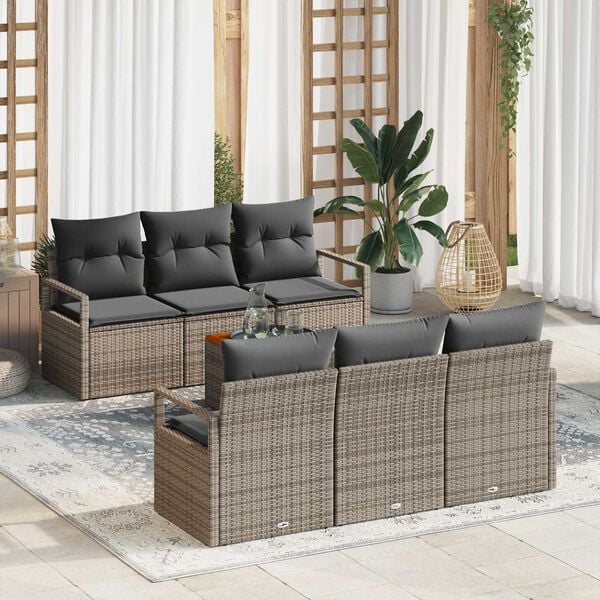 vidaXL Σετ Καναπέ Κήπου 7 pcs Γκρι