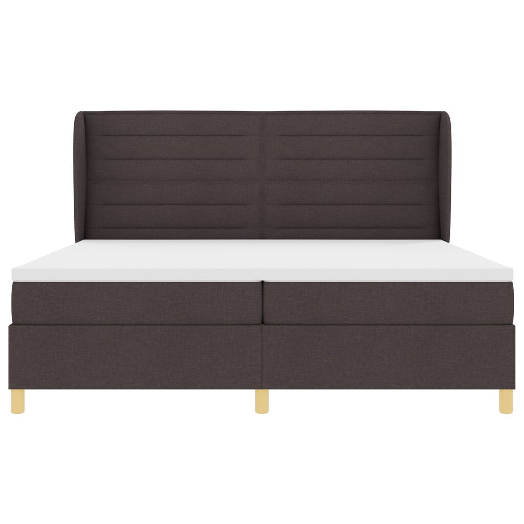 vidaXL Κρεβάτι Box Spring με Στρώμα Καφέ 200x200 εκ Υφάσμα