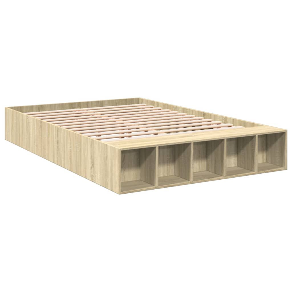 vidaXL Πλαίσιο Κρεβατιού Sonoma Δρυς 140x200 εκ. Επεξεργασμένο Ξύλο