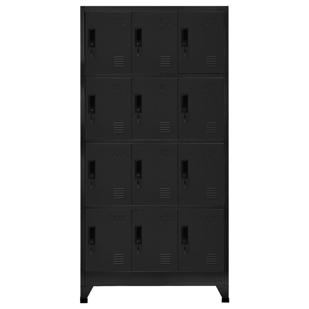 vidaXL Φοριαμός Μαύρος 90 x 45 x 180 εκ. Ατσάλινος
