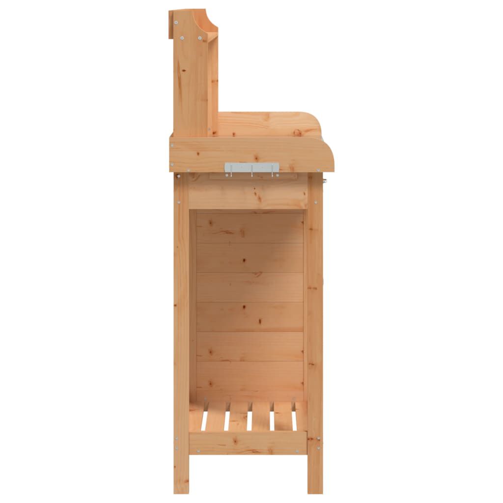 vidaXL Τραπέζι για Γλάστρες+Ντουλάπι Καφέ 110,5x45x124,5εκ Μασίφ Ελάτη