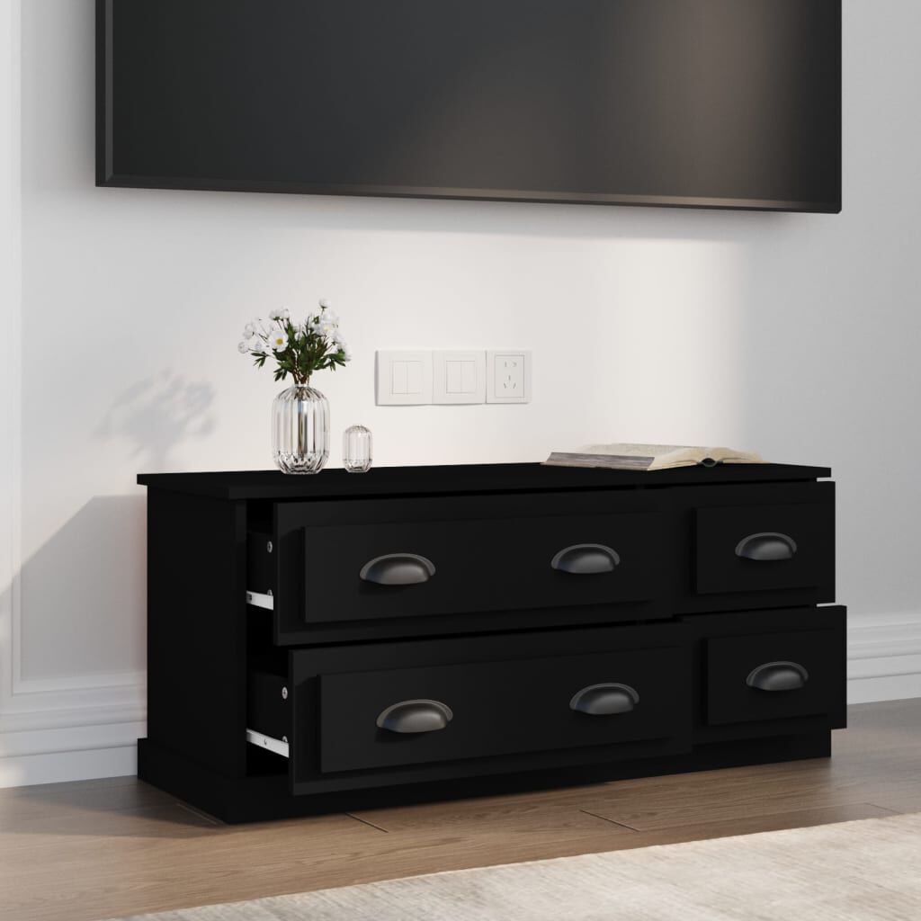 vidaXL Έπιπλο Τηλεόρασης Μαύρο 100x35,5x45εκ. Επεξ. Επεξεργασμένο Ξύλο
