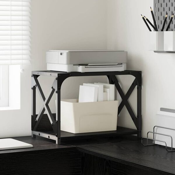 vidaXL Σταντ Εκτυπωτή Μαύρη Οξυά 44 x 26 x 31.5 εκ. Επεξεργασμένο ξύλο