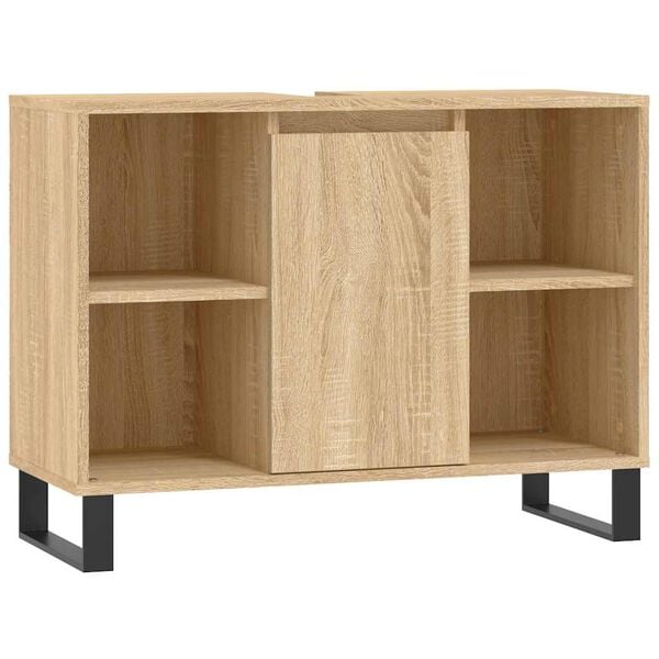 vidaXL Ντουλάπι Μπάνιου Sonoma Δρυς 80 x 33 x 60 εκ. από Επεξεργ. Ξύλο