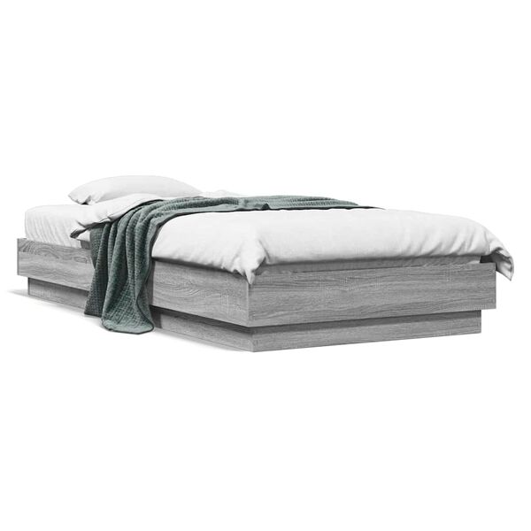 vidaXL Πλαίσιο Κρεβατιού Γκρι Sonoma 90 x 190 εκ. Επεξεργασμένο Ξύλο