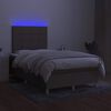 vidaXL &Kappa;&rho;&epsilon;&beta;ά&tau;&iota; Boxspring &mu;&epsilon; &Sigma;&tau;&rho;ώ&mu;&alpha; & LED Taupe 120x190 &epsilon;&kappa;. &Upsilon;&phi;&alpha;&sigma;&mu;ά&tau;&iota;&nu;&omicron;
