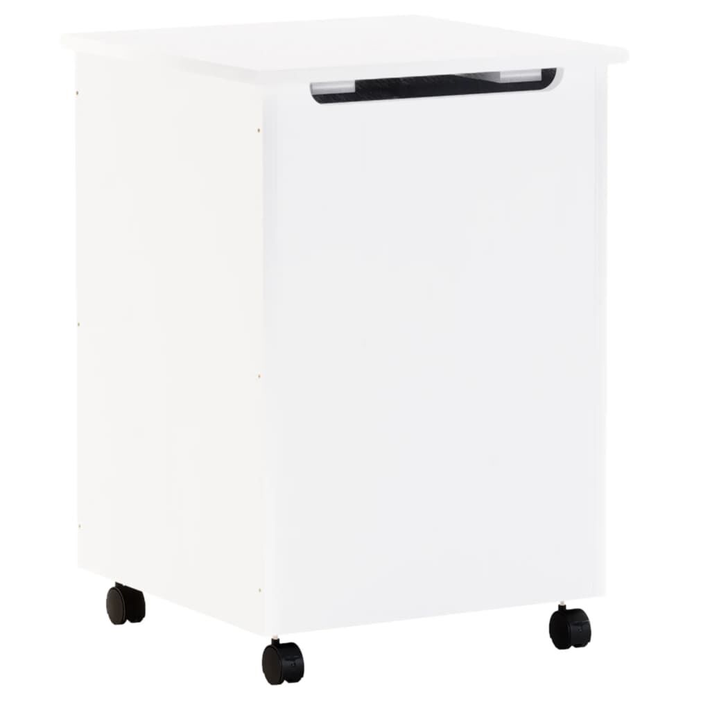 vidaXL Καλάθι Άπλυτων με Τροχούς RANA Λευκό 45x45x64εκ. Μασίφ Πεύκο