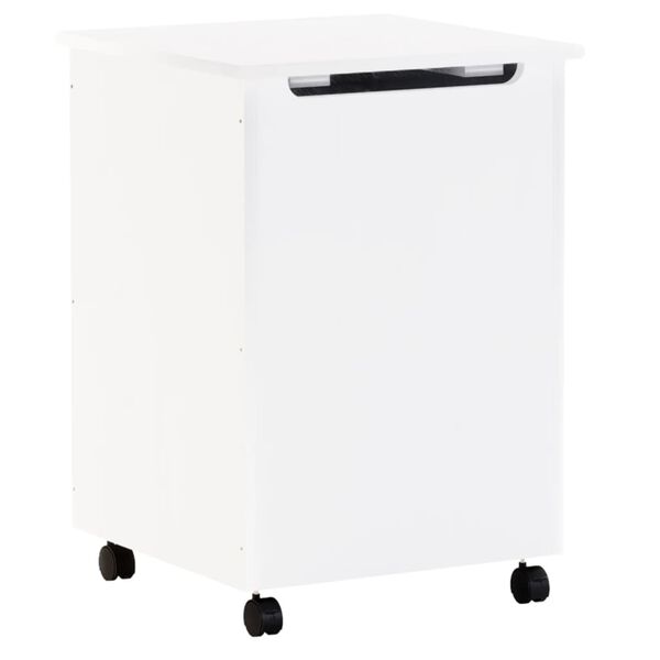 vidaXL Καλάθι Άπλυτων με Τροχούς RANA Λευκό 45x45x64εκ. Μασίφ Πεύκο