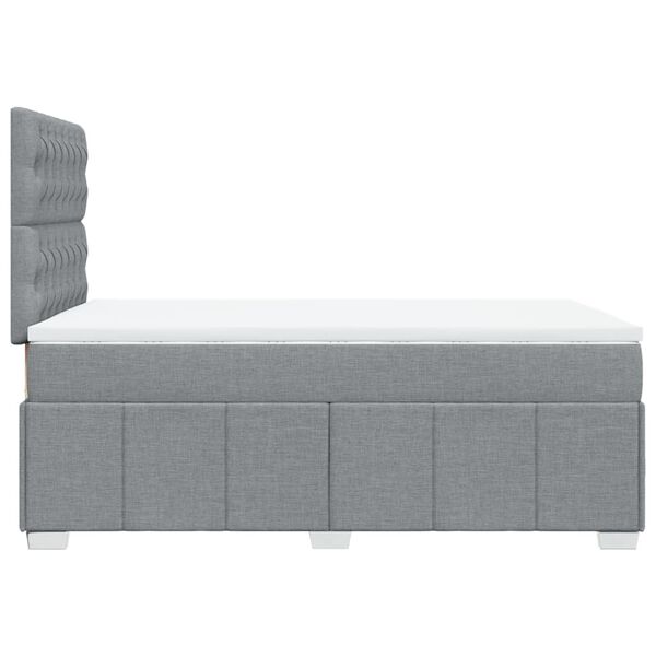 vidaXL Κρεβάτι Boxspring με Στρώμα Ανοιχτό Γκρι 120x200 εκ. Υφασμάτινο