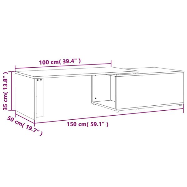 vidaXL Τραπεζάκι Σαλονιού Γκρι Sonoma 150x50x35 εκ. Επεξεργασμένο Ξύλο