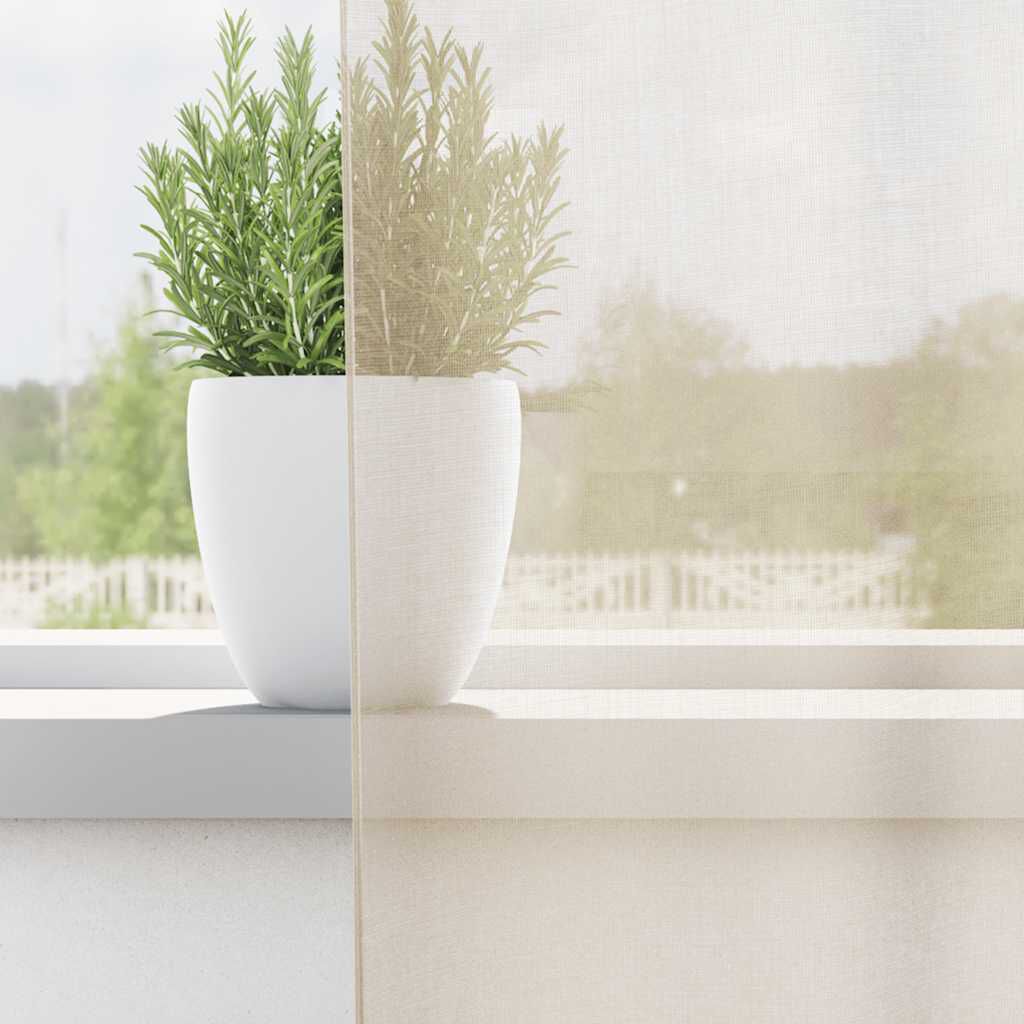 vidaXL Κουρτίνες Voile με ροδέλες 2 τεμάχια Κρεμ 140x140 εκ.