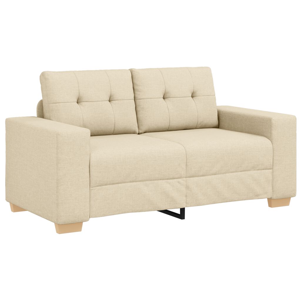 vidaXL Σετ Καναπέ με μαξιλάρι με μαξιλάρι 3 pcs Κρεμ ύφασμα