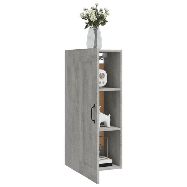 vidaXL Ντουλάπι Κρεμαστό Γκρι Σκυροδέματος 35x34x90 εκ. Επεξ. Ξύλο