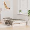vidaXL Κρεβάτι δαπέδου Λευκό 75 x 190 cm Μασίφ ξύλο πεύκου