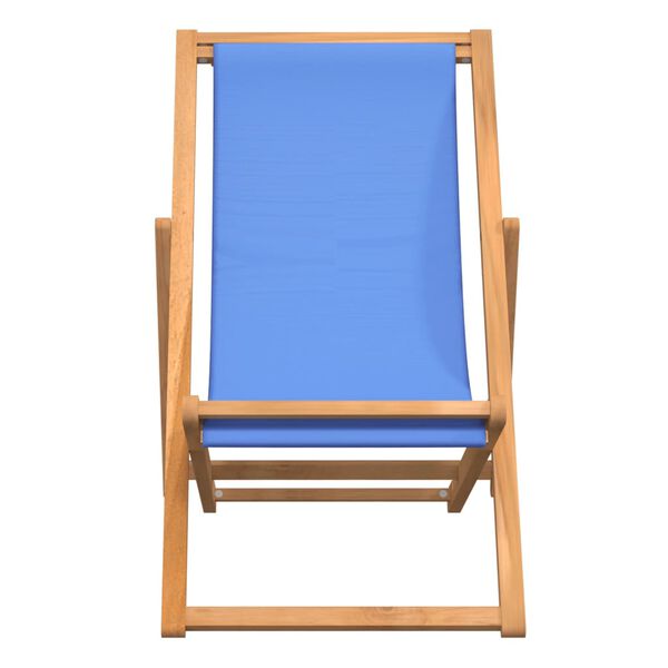 vidaXL Ξαπλώστρα Μπλε 56 x 105 x 96 εκ. από Ξύλο Teak