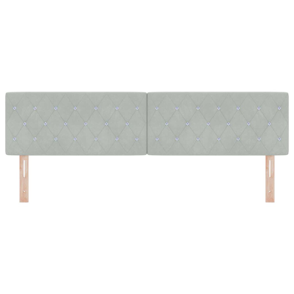vidaXL Βελούδινο Κεφαλάρι Argyle Ανοιχτό γκρι 180 cm Βελούδο