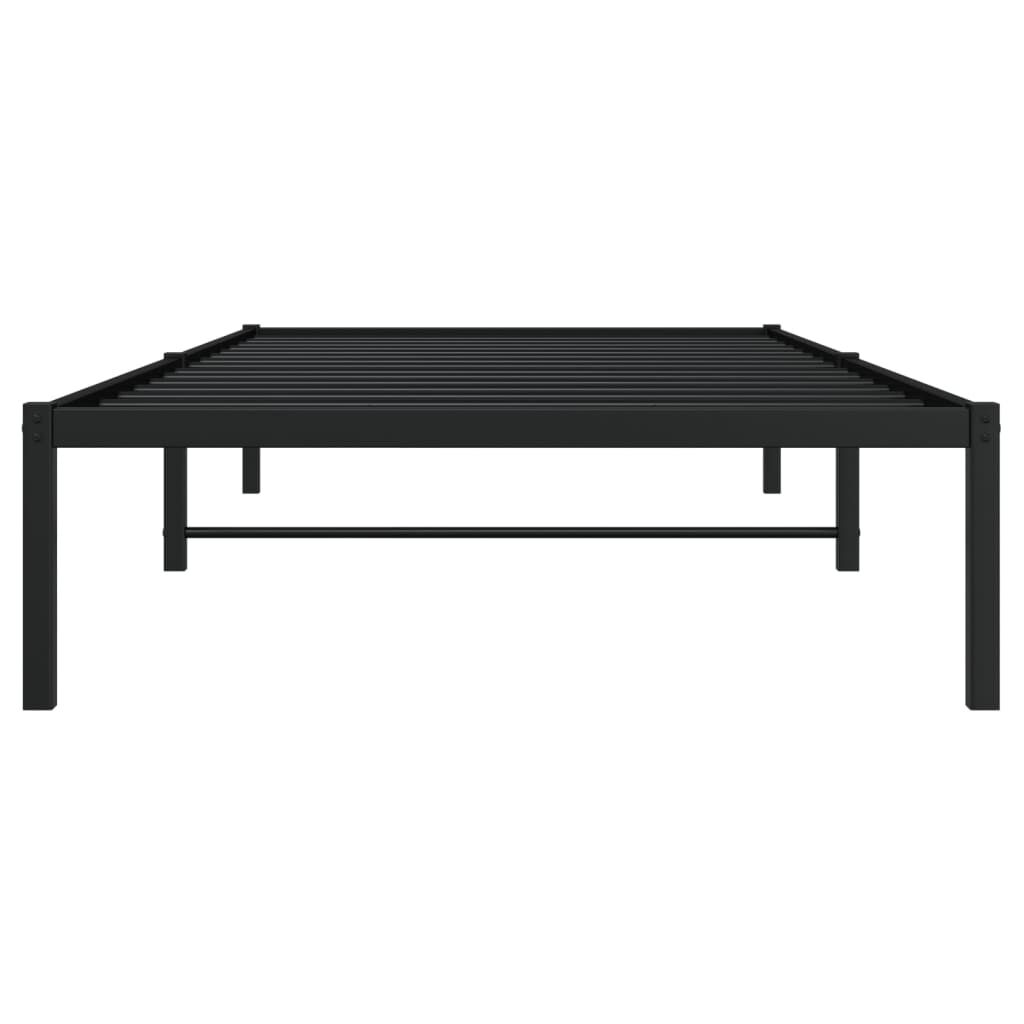 vidaXL Μεταλλικό πλαίσιο κρεβατιού Μαύρο 100x190 cm