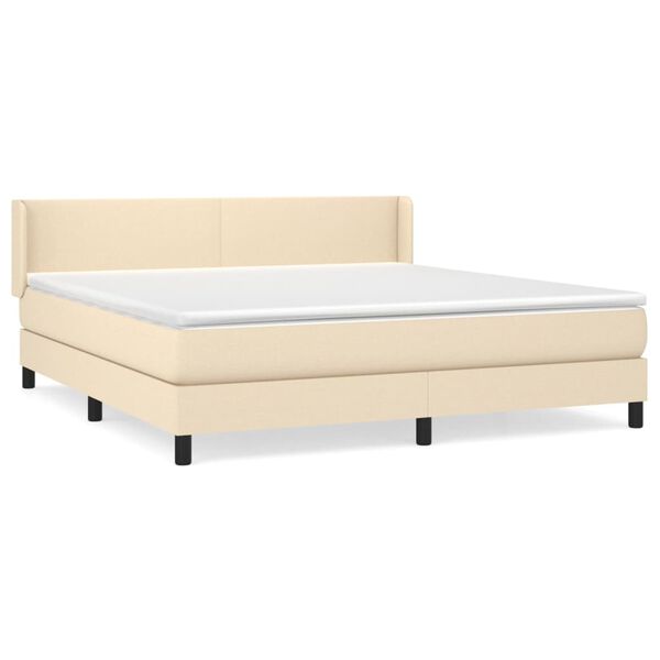 vidaXL &Kappa;&rho;&epsilon;&beta;ά&tau;&iota; Boxspring &mu;&epsilon; &Sigma;&tau;&rho;ώ&mu;&alpha; &Kappa;&rho;&epsilon;&mu; 180x200 &epsilon;&kappa;. &Upsilon;&phi;&alpha;&sigma;&mu;ά&tau;&iota;&nu;&omicron;