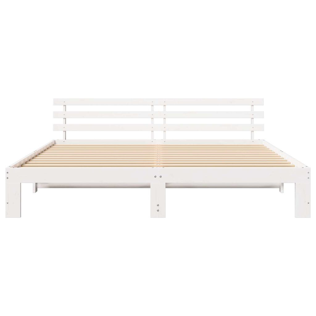 vidaXL Σκελετός Κρεβατιού Λευκό 180 x 200 cm Μασίφ ξύλο πεύκου