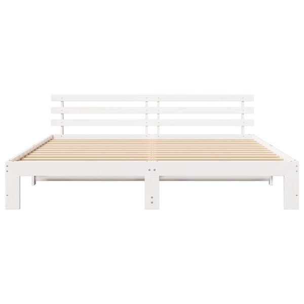 vidaXL Σκελετός Κρεβατιού Λευκό 180 x 200 cm Μασίφ ξύλο πεύκου