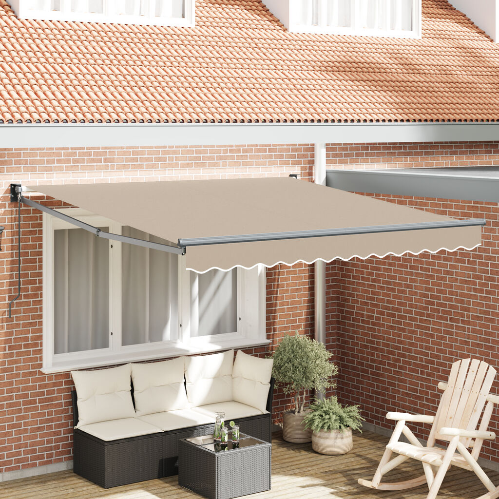 vidaXL Χειροκίνητη Ανασυρόμενη Τέντα Μπεζ 300x250 εκ.