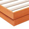 vidaXL Πλαίσιο Κρεβατιού LED Καφέ Κεριού 120x200εκ Μασίφ Ξύλο Πεύκου