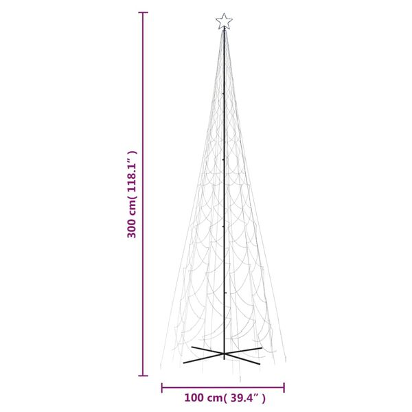 vidaXL Χριστουγεννιάτικο Δέντρο Κώνος 3000 LED Μπλε 230 x 800 εκ.