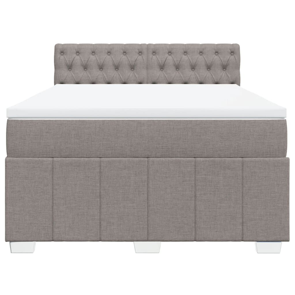 vidaXL Κρεβάτι Boxspring με Στρώμα Taupe 140x200 εκ. Υφασμάτινο