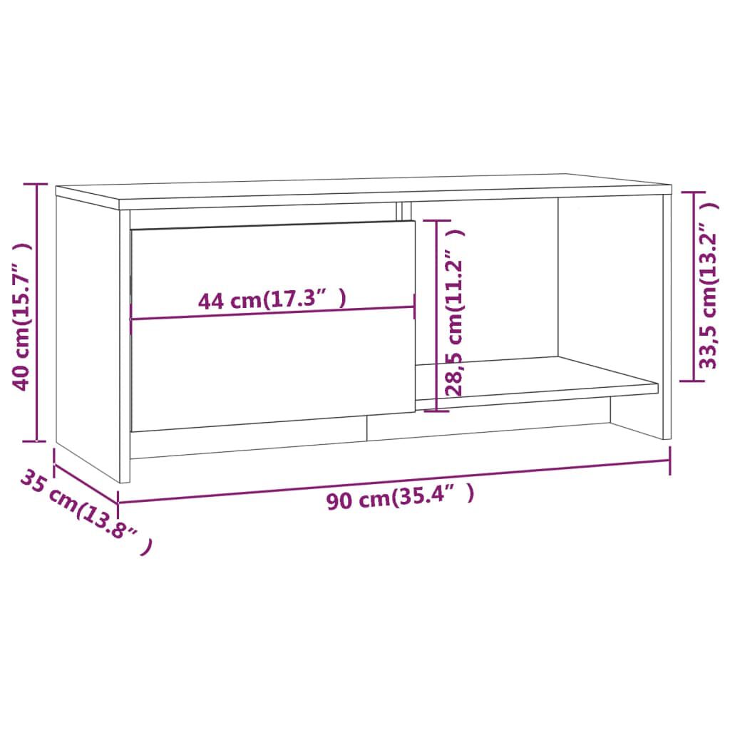 vidaXL Έπιπλο Τηλεόρασης Sonoma Δρυς 90x35x40 εκ. Επεξ. Ξύλο