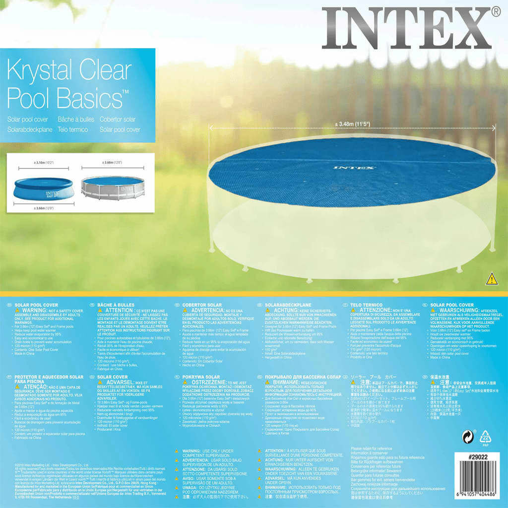 Intex Κάλυμμα Πισίνας Ηλιακό Στρογγυλό 366 εκ. 29022