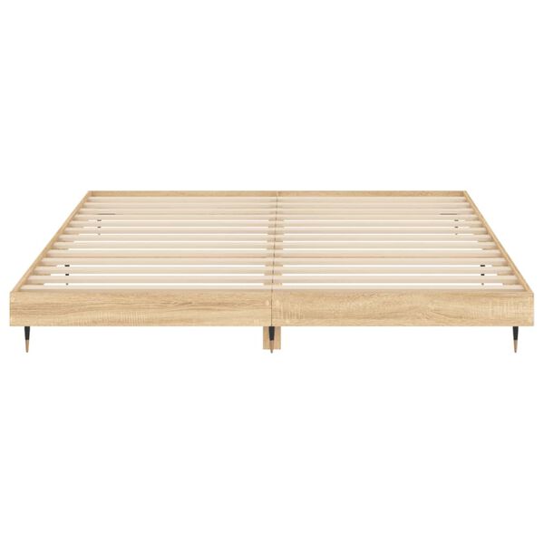 vidaXL Πλαίσιο Κρεβατιού Χωρ. Στρώμα Sonoma Δρυς 200x200 εκ. Επ. Ξύλο