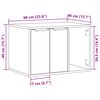 vidaXL Τουαλέτα Γάτας Περίφραξη Μαύρο 60x40x40 εκ. Επεξεργασμ. Ξύλο