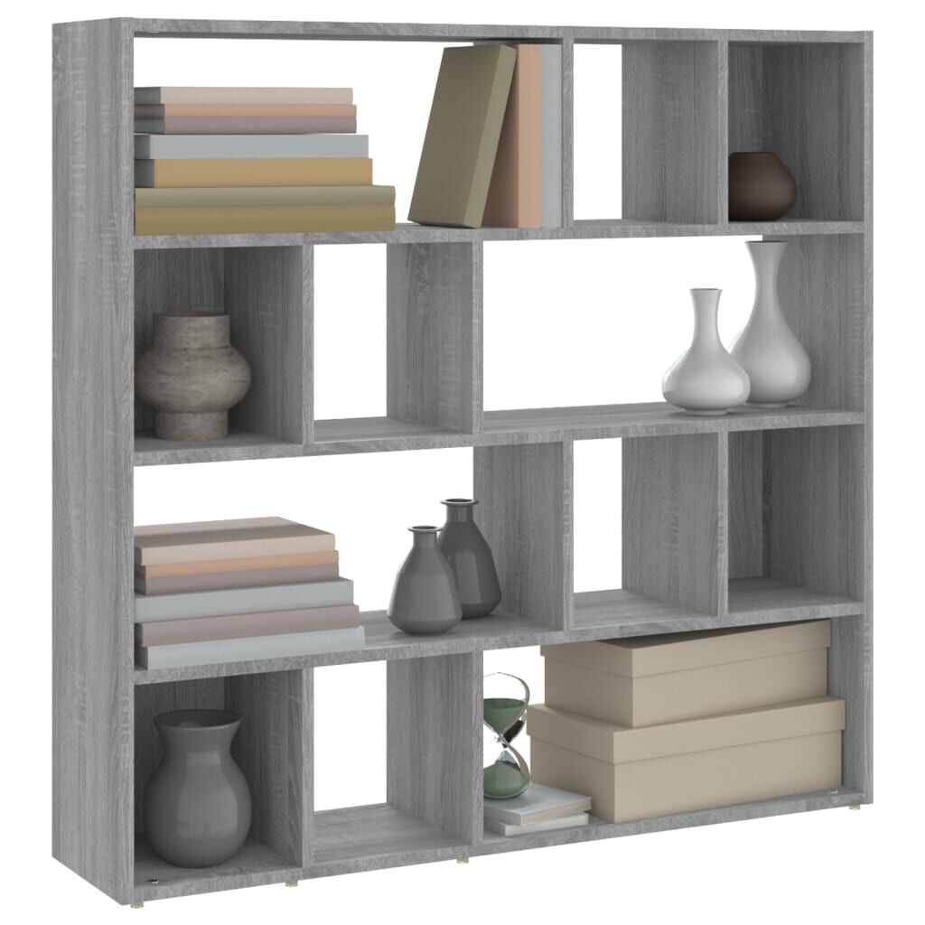 vidaXL Βιβλιοθήκη/Διαχωριστικό Χώρου Γκρι Sonoma 105 x 24 x 102 εκ.