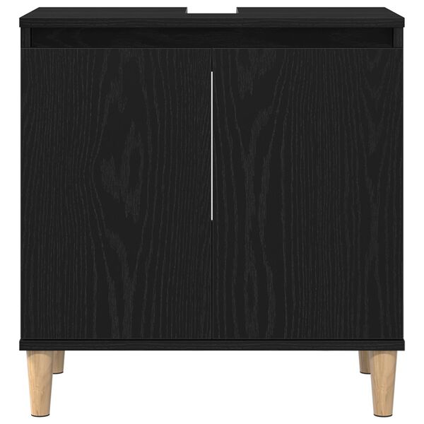 vidaXL Ντουλάπι νιπτήρα Μαύρη δρυς 58 x 33 x 60 εκ. Επεξεργασμένο ξύλο