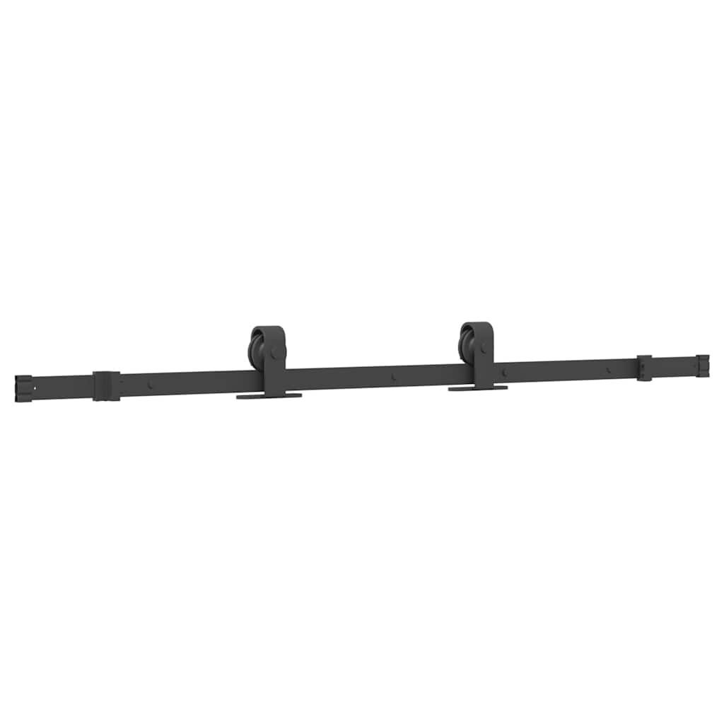 vidaXL Συρόμενη πόρτα με σετ υλικού Μαύρο 76x205 cm γυαλί μετριασμένο