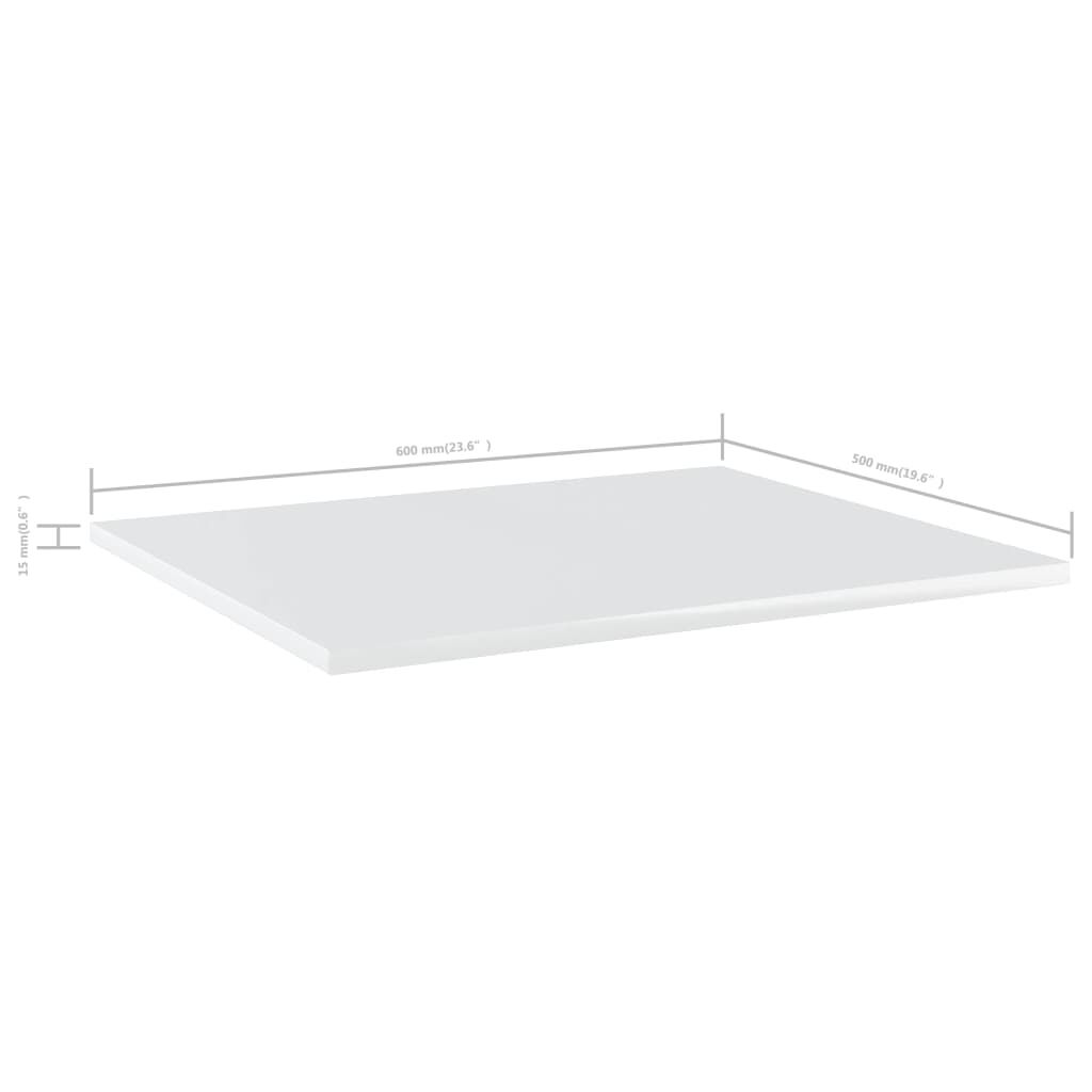 vidaXL Ράφια Βιβλιοθήκης 4 τεμ. Γυαλ. Λευκό 60x50x1,5 εκ. Επεξ. Ξύλο