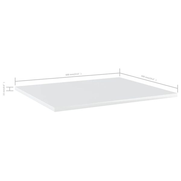 vidaXL Ράφια Βιβλιοθήκης 4 τεμ. Γυαλ. Λευκό 60x50x1,5 εκ. Επεξ. Ξύλο