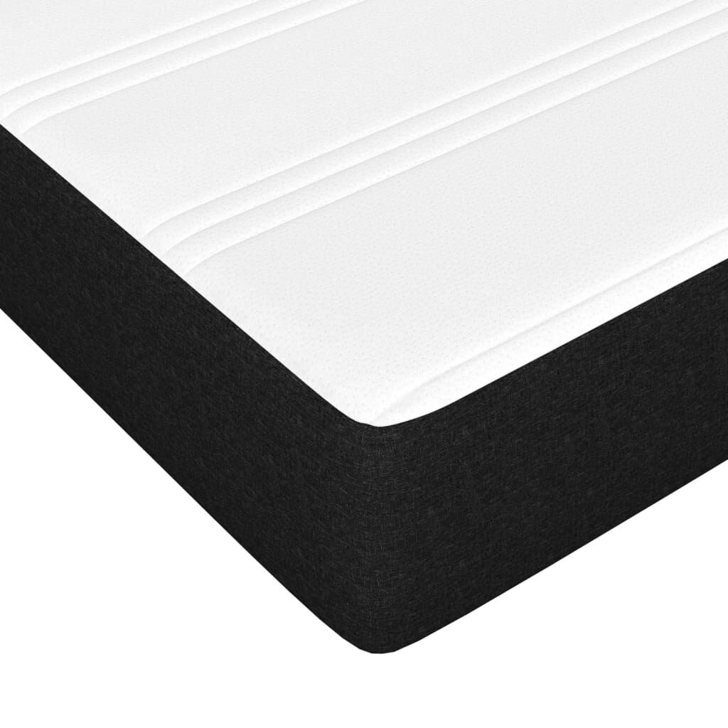vidaXL Κρεβάτι Boxspring με Στρώμα Μαύρο 200x200 εκ. Υφασμάτινο