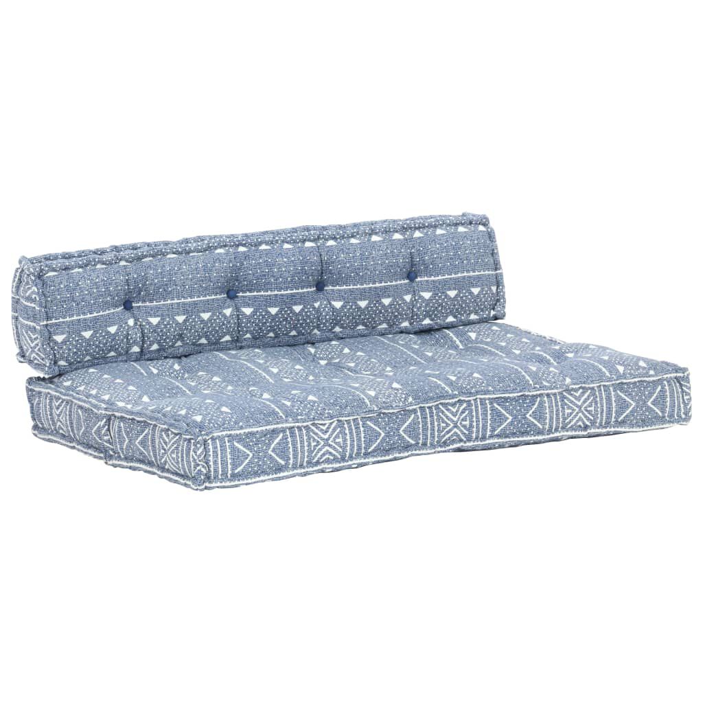 vidaXL Μαξιλάρι για Καναπέ από Παλέτες Ίντιγκο Patchwork Υφασμάτινο