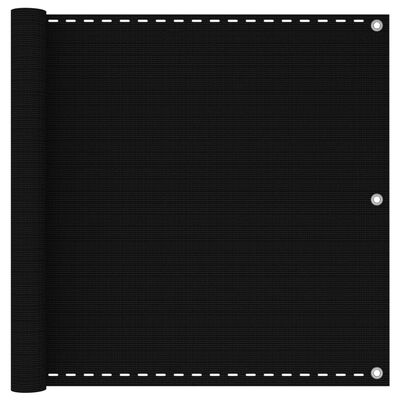 vidaXL Διαχωριστικό Βεράντας Μαύρο 90 x 300 εκ. από HDPE