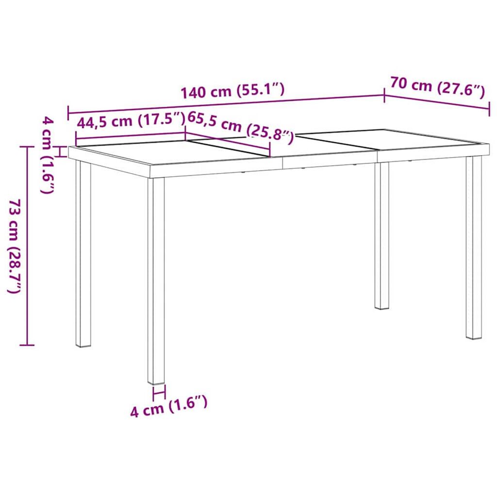 vidaXL Σέτ φαγητού για κήπο 5 pcs Καφέ συνθετικό ρατάν