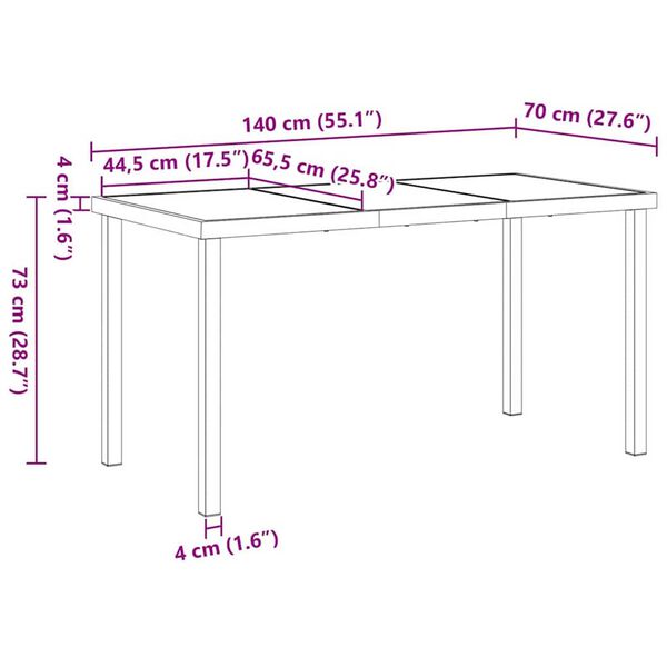 vidaXL Σέτ φαγητού για κήπο 5 pcs Καφέ συνθετικό ρατάν