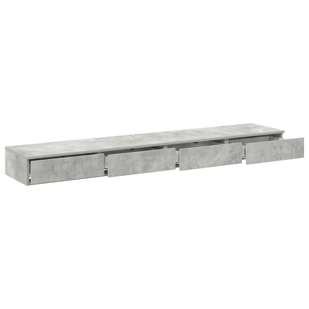 vidaXL Συρτάρια Κρεβατιού Γκρι Σκυρόδεμα 200x36,5x16,5 εκ. MDF