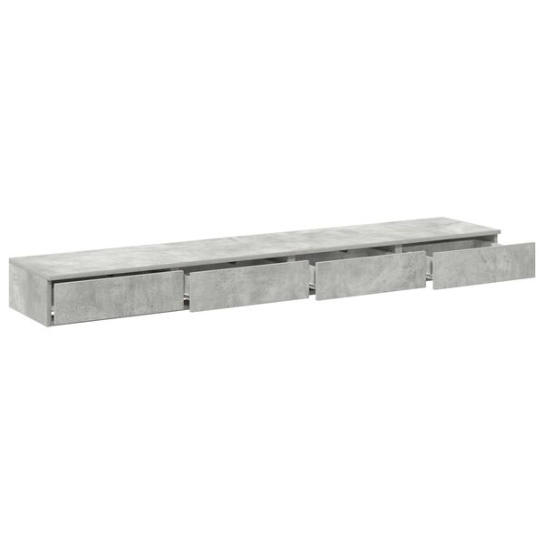 vidaXL Συρτάρια κρεβατιού Γκρι σκυροδέματος 200 x 36.5 x 16.5 εκ