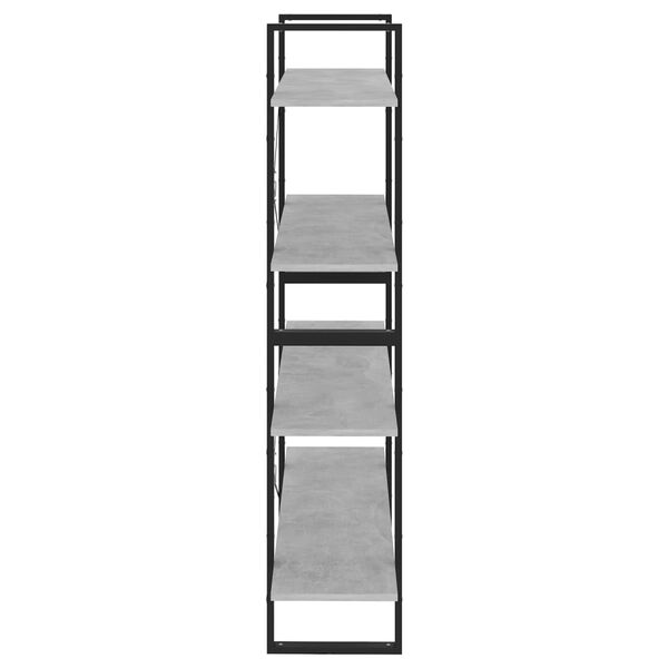 vidaXL Βιβλιοθήκη με 4 Ράφια Γκρι Σκυροδέμ. 100x30x140 εκ. Επεξ. Ξύλο