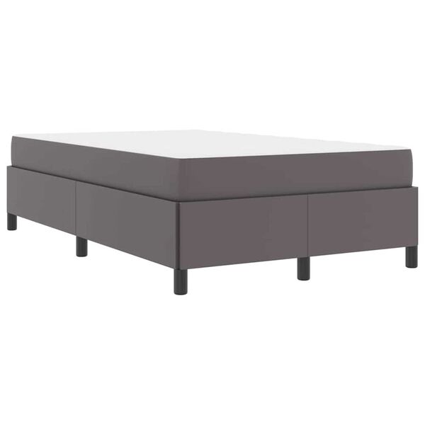 vidaXL Σκελετός κρεβατιού με στρώμα Γκρι 120 x 200 cm Τεχνητό δέρμα